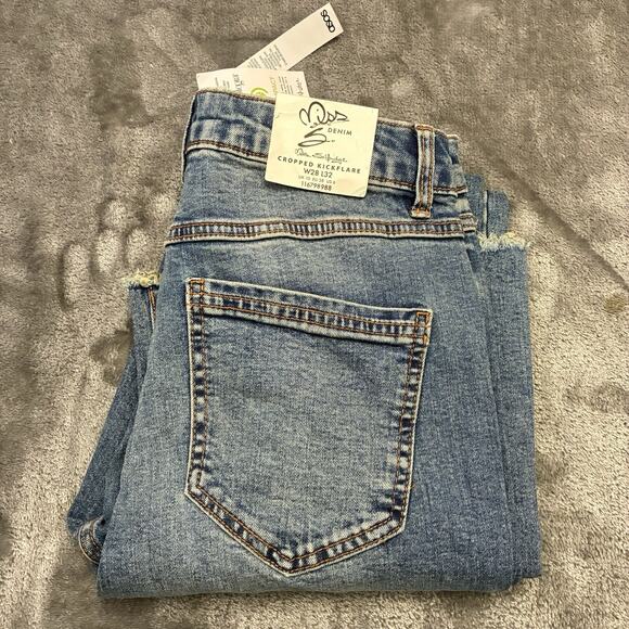 Miss Selfridge Denim Jeans Women 28x32 Blue Cropped Kickflare Boot Cowboy Pants - Picture 13 of 14